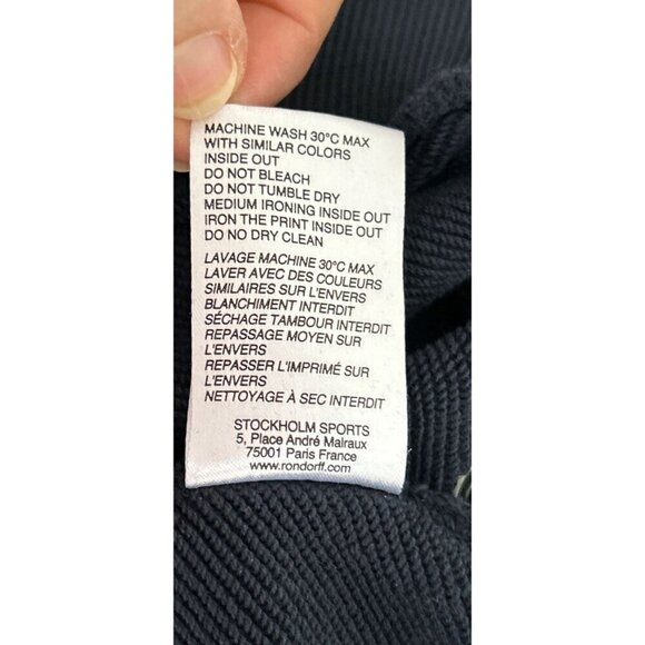 Ron Dorff Navy Sweatshirt W/ Red & White Stripe Design Crewneck Long Sleeve S - Picture 9 of 10